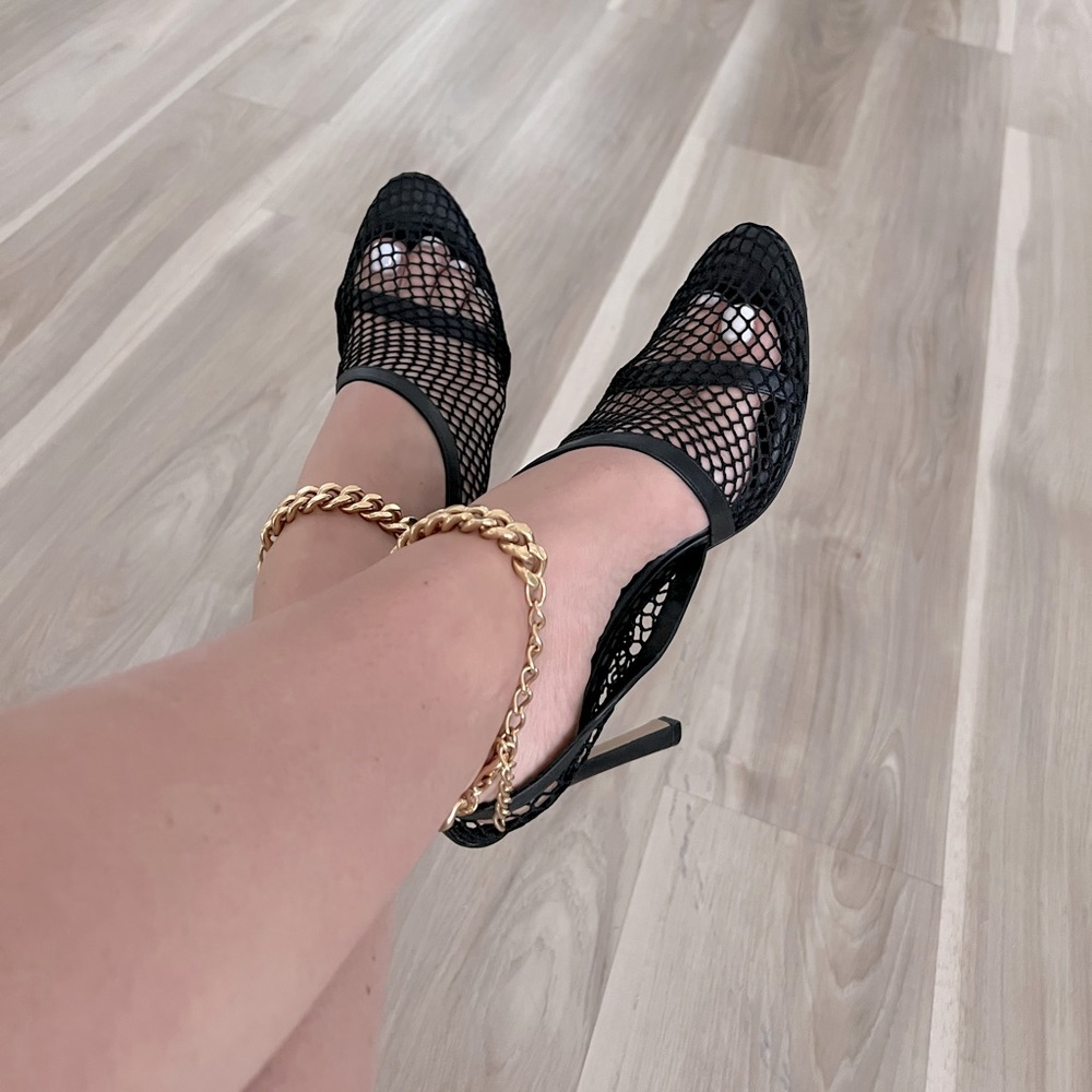 Bottega Veneta
Embellished Mesh and Leather Pumps